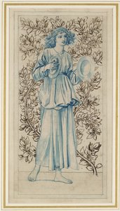 Een vrouw die cimbalen speelt door William Morris